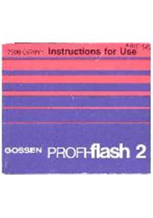 Gossen Profi- Six sbc manual. Camera Instructions.